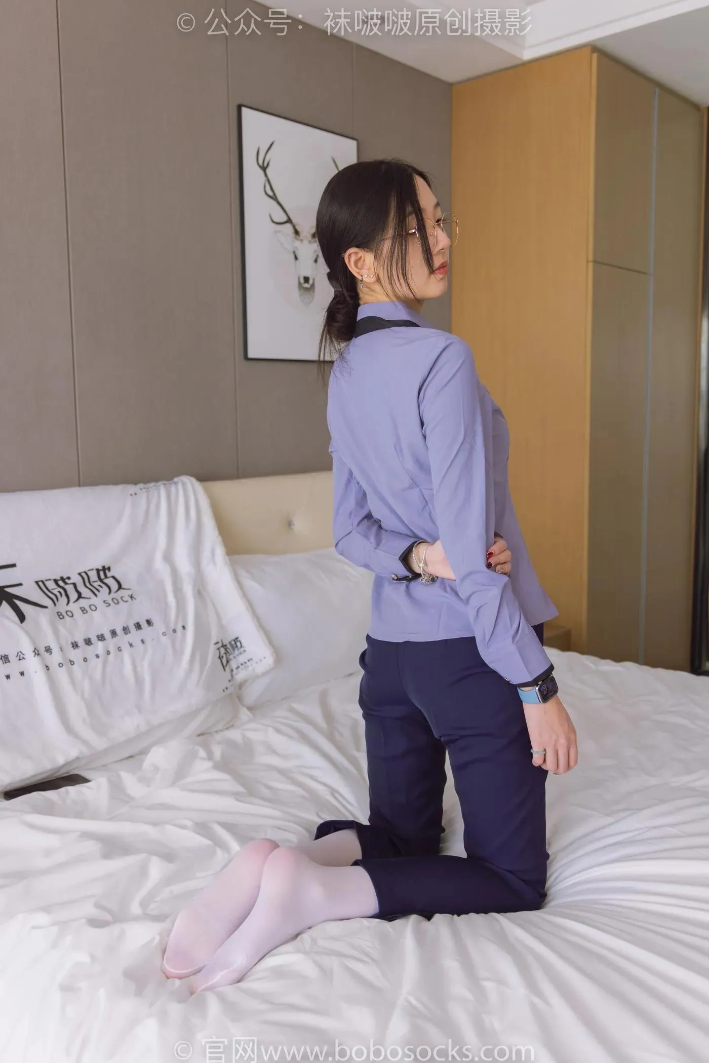 [BoBoSocks袜啵啵]NO.178 小甜豆-高跟鞋、厚白丝、ol风裤里丝 [140P]插图5